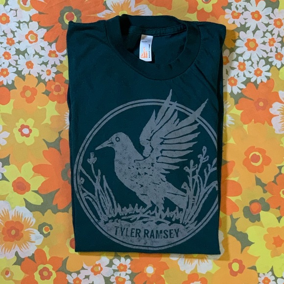 Tyler Ramsey Teal Blackbird Band Tee American Apparel Summer Shirt Women’s Small - Picture 15 of 16